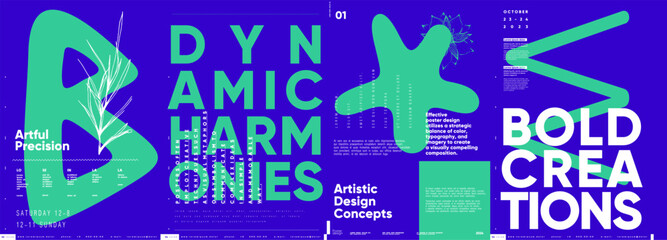 Wall Mural - typographic design and minimalistic background elements. a set of vector elements for designing post