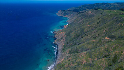 Wall Mural - Aerial view of Pacific Highway California Coastline