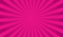 Pink Comics Background. Abstract Lines Backdrop. Bright Sunrays. Design Frames For Title Book. Texture Explosive Polka. Beams Action. Pattern Motion Flash. Rectangle Fast Boom. Vector Illustration