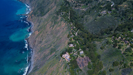 Wall Mural - Aerial view of Pacific Highway California Coastline