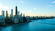 Aerial view of Chicago lakefront and city skyline