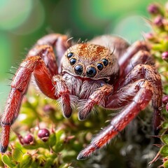 Creepy beautiful spider closeup