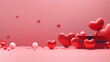 © Artofinnovation - Valentine style background banner or greeting card with empty space for copy text, hearts and love theme