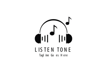 logo with headset shape and tone
