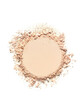 © Magnus Cramer - Translucent compact powder texture with loose edges isolated on white background. Cosmetic product swatch