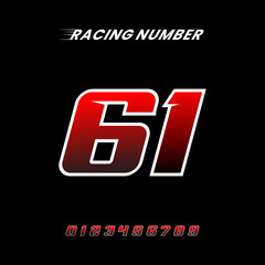 Wall Mural - Racing Number 61 Design Vector Template