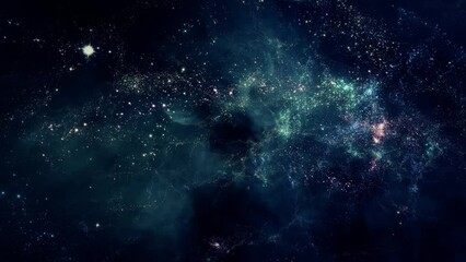 traveling through star fields in deep space (loop).