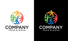 Charity Icon, People Care Logo With Colorful Design Vector