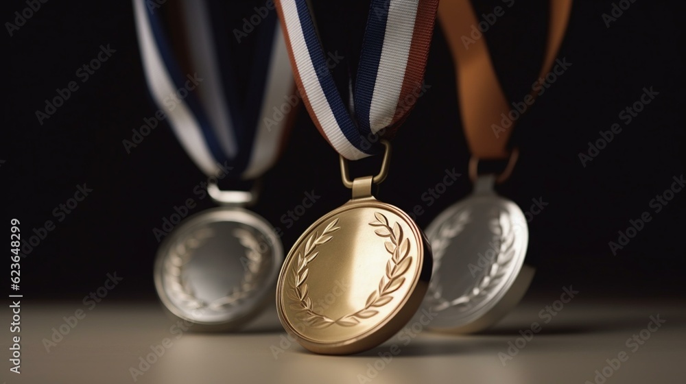 gold silver and bronze medals Stock Photo | Adobe Stock