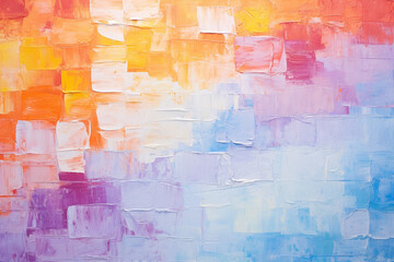 Wall Mural - Rough multicolored art painting background paint on canvas, colorful transition, textured, bright, fun, joy