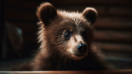 Cute brown bear cub