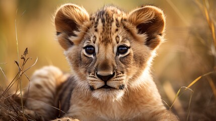  Cute baby lion cub