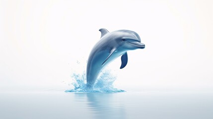 Wall Mural - dolphin jumping isolated on white background