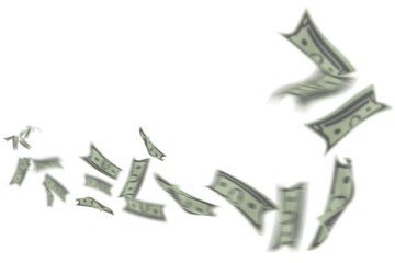 Digital png illustration of flying cash on transparent background