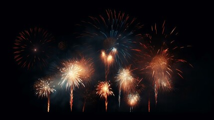 Illustration of fireworks in the night sky