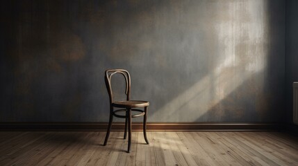 Wall Mural - chair in the room with plain wall at background