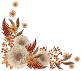 Autumn Chrysanthemum Corner digitally painted