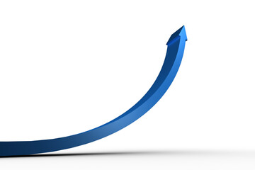 Digital png illustration of blue curved arrow on transparent background