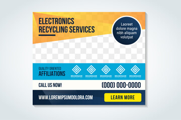 Wall Mural - horizontal layout gradient colors of banner. electronic recycling services marketing banners. vector