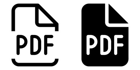ofvs392 OutlineFilledVectorSign ofvs - pdf vector icon . pdf file download sign . isolated transparent . black outline and filled version . AI 10 / EPS 10 / PNG . g11732