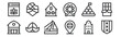 12 set of linear holland icons. thin outline icons such as amsterdam, holland, hat, bitterballen, house, stroopwafel for web, mobile.