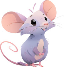 A Mouse With A Pink Tail Sits In Front Of A Grid That Says Mouse.