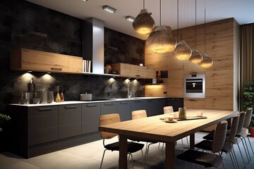 Modern kitchen interior with furniture kitchen interior design attractive