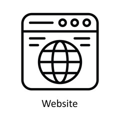 Website Vector  outline Icon Design illustration. Cyber security  Symbol on White background EPS 10 File