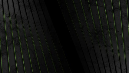 Wall Mural - Black grunge striped abstract background with green lines