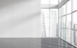 © ImageFlow - Empty white office room with blank wall and window