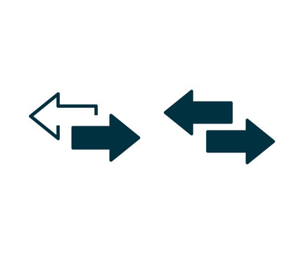 left right arrows vector icon. transfer arrows icon. 2 side arrow icon