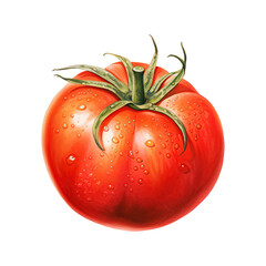 Wall Mural - Watercolor tomato. Vegetable clipart illustration. Generative AI