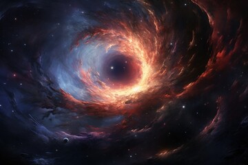 Wall Mural - supermassive black hole swallowing starlight