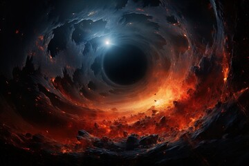 Wall Mural - supermassive black hole swallowing starlight