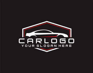 Sports car logo icon set. Motor vehicle silhouette emblems. Auto garage dealership brand identity design elements. Vector illustrations.
