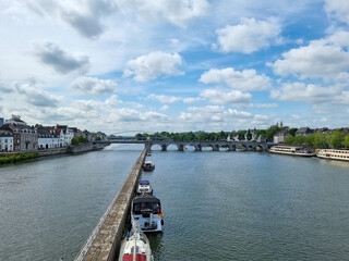 Wall Mural - river maas at maastricht, netherlands