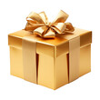 © Papugrat - golden gift box isolated on transparent background cutout