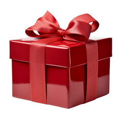 Wall Mural - red gift box isolated on transparent background cutout