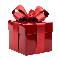 Wall Mural - red gift box isolated on transparent background cutout