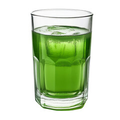 glass of green juice isolated on transparent background cutout