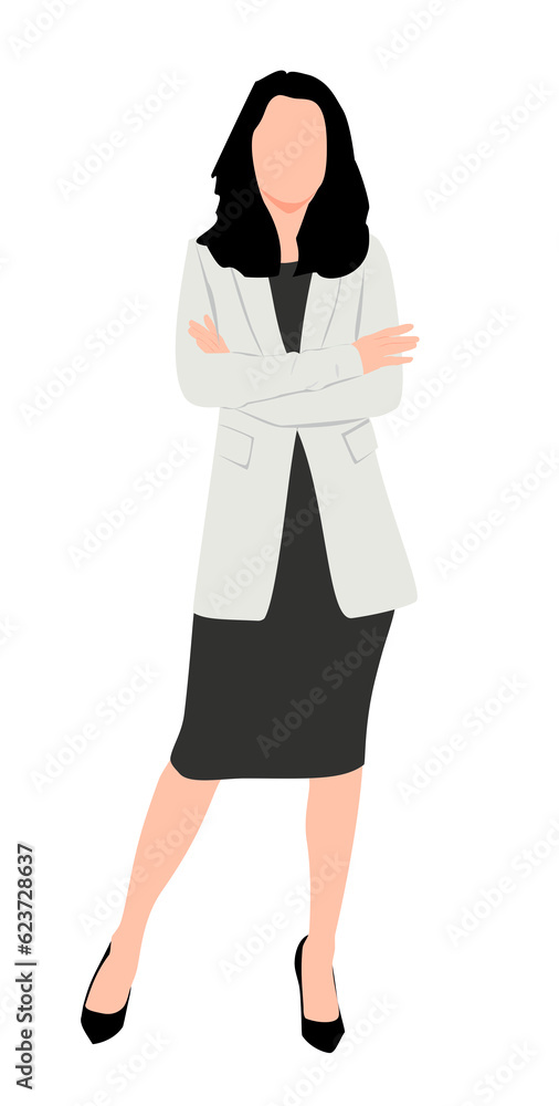 Elegant pretty business woman in formal clothes. Base wardrobe ...
