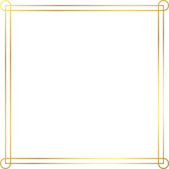 Wall Mural - decorative gold square frame in vintage style, png transparent.