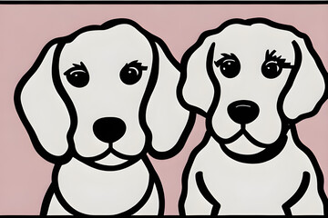 A puppy or A dog in pop art style.
Generative AI.