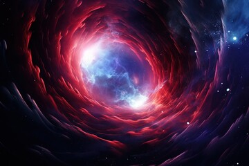 Wall Mural - glowing wormhole opening in deep space