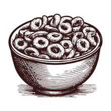 Cereal Loops In A Bowl Sketch