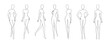 Fasion figure templates for clothes. Female mannequin for fashion designs. Vector illustration isolated in white background