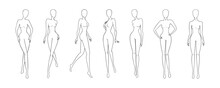 Fasion Figure Templates For Clothes. Female Mannequin For Fashion Designs. Vector Illustration Isolated In White Background
