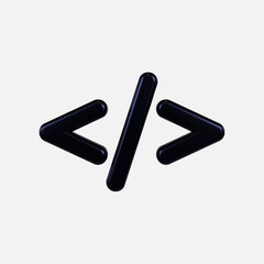 coding icon or logo isolated sign symbol Programming code product development icon 3D render