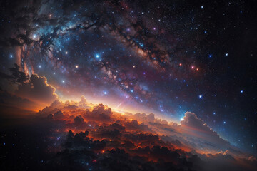 Wall Mural - colorful space galaxy cloud nebula. stary night cosmos. universe science astronomy. supernova backgr
