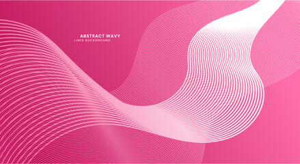 Wall Mural - Abstract pink wavy lines background vector